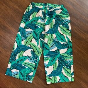 Shein Curve Tropical Palm Leaf Print Pants